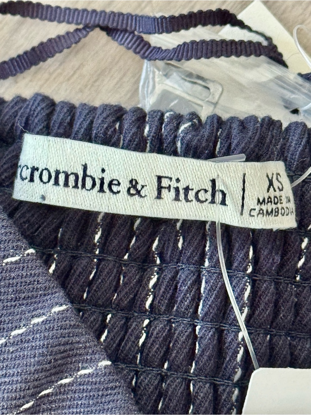 Abercrombie & Fitch Navy Pinstripe Strapless Corset Top XS NWT - Picture 5 of 5